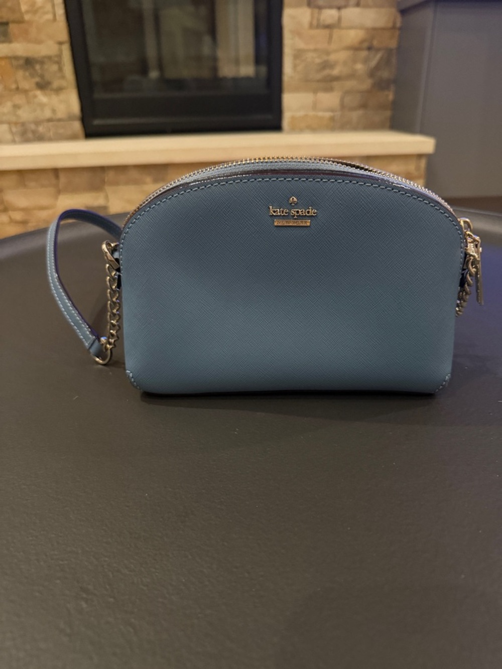 kate spade Blue Dome Crossbody with Gold Hardware